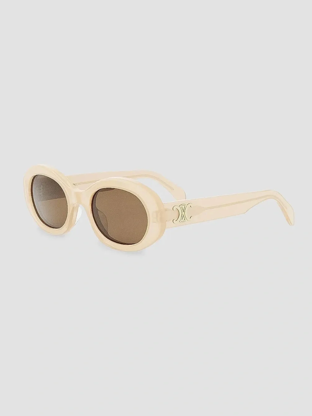 Celine Eyewear Triomphe oval acetate sunglasses, white, 52 mm, gently used